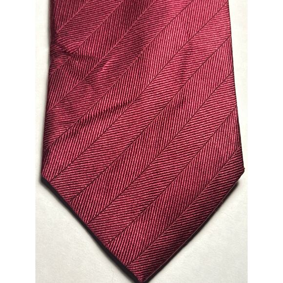Tie Bar Herringbone Wish Burgundy Maroon Traditional Tie - Picture 1 of 5
